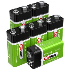 Batteries 9V Block Battery, 6 Pieces, Longlife Power for Smoke Detectors, Fir…