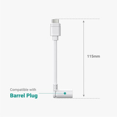 Ring Barrel Plug to USB-C Adapter for USB-C Cameras and Barrel Plug Solar Panels