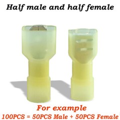 500PCS Nylon Spade Insulated Crimp Connectors Quick Disconnect Wire Terminals