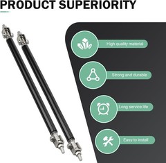 2 PCS Adjustable Splitter Strut Rods, 8″ – 11″ Front B Size: 2 PCSColor: Black