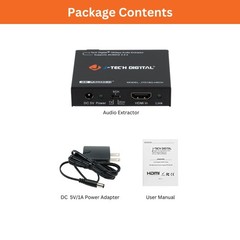 4K HDMI Audio Extractor Converter, SPDIF/3.5MM, HDMI 2.0, HDCP 2.2, HDR10