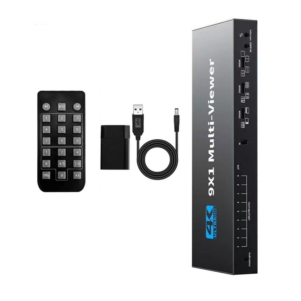 4K 30hz 9×1 HDMI-Compatible Multi-viewer 9 In 1 Out 1080P Screen Seamless Switch