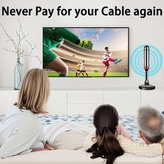 Compact 360° Digital TV Antenna – 5.5 in with Strong Magnetic Base for Smart TVs