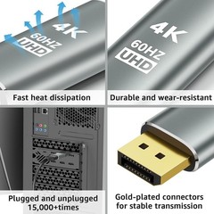 3Pk 4K Display Port to HDMI Male Female Adapter Converter DisplayPort DP to HDMI