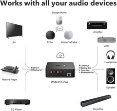 WiiM Pro Plus AirPlay 2 Receiver, Google Cast Audio, Multiroom Streamer