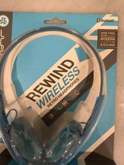 JLab Rewind Wireless Retro Headphones Blue, Bluetooth, Black, 80s 90s style