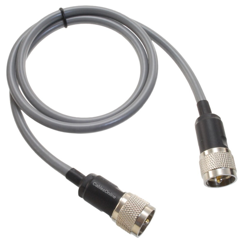 4ft RG-8/U Mini Coax UHF PL-259 Male/Male Grey Coax Cable, R-U8004