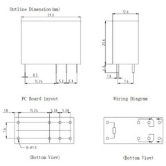 HLS-14F3L-DC12V-C Relay 8 Pin 5A 240VAC/5A 30VDC 2pc