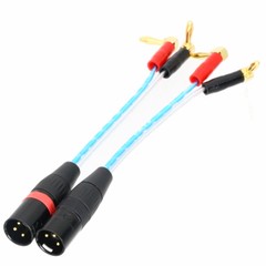 1Pairs Dual Banana Plug RA to XLR 3pin male Audio Speaker patch Cable DJ PRO PA