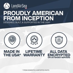 LandAirSea Sync GPS Tracker – 8.95 W: 1.7 in. D: 2.2 H: 1.0 in., Black