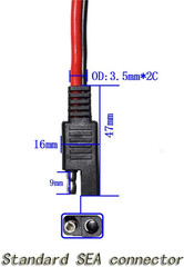 14AWG SAE DC Power Automotive Connector Cable Y Splitter 1 to 2 SAE Extension Ca