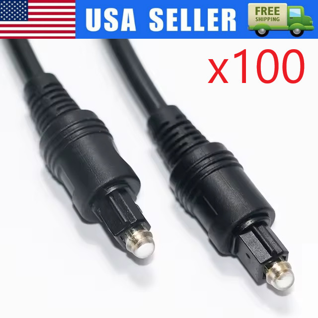 6FT Digital Fiber Optic Audio Cable Cord Optical TosLink for TV DVD AMP USA Lot