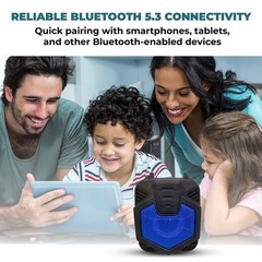 IQ Sound IQ1503BTBLU Shell Dock Bluetooth Speaker Blue RGB FM USB microSD