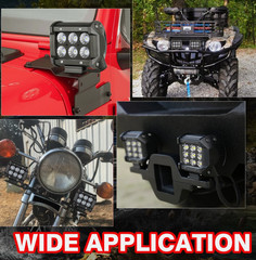 20In Spot Flood Combo Off Road Led Light Bar + 4pcs 4In LED Fog Work Lights Pods
