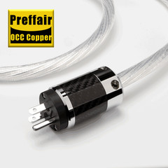 Preffair High Fidelity OCC Copper Conductor Silver Plating Power Cable DIY Plug