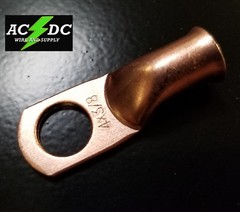 (100) 4 gauge Ring 3/8″ Hole Terminal BATTERY Lug Bare Copper Un-insulated AWG