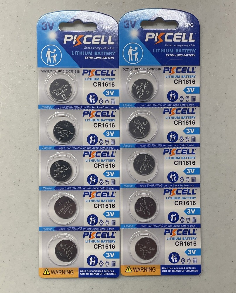 10 X CR1616 1616 PKCELL Lithium 3v Battery FACTORY FRESH w/ FREE SHIPPING 2029