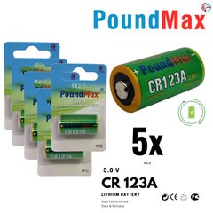 PoundMax CR123A 3.0v Lithium Camera Battery – 5 Count