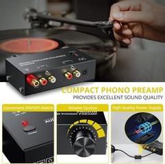 Turntable Preamp with 63dB Gain and Durable Metal Construction for Perfect Sound