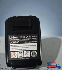 2 x 20V 6.5Ah DeWalt Compatible Lithium Ion Battery Rechargeable 130 Wh DCB 205