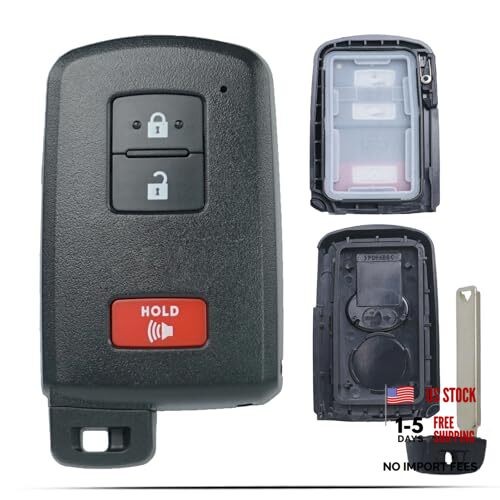 Smart Key Fob Shell Case Replacement Fits for Toyota Tacoma Tundra RAV4 Prius