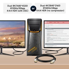 Displayport 2.0 Cable 16K 8K 4K 165Hz DisplayPort to DP G-Sync 6ft 10ft 15ft 3ft