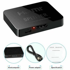 HDMI Splitter 1 in 2 out 4K, HDMI Splitter 1 To 2 Amplifier For Full HD 1080P 3D