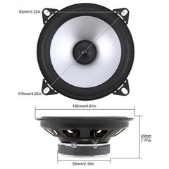 4 Inch 2-Way 60W Coaxial Vehicle Door Speakers, Full Range, 100Hz-20Khz, 4 ohm
