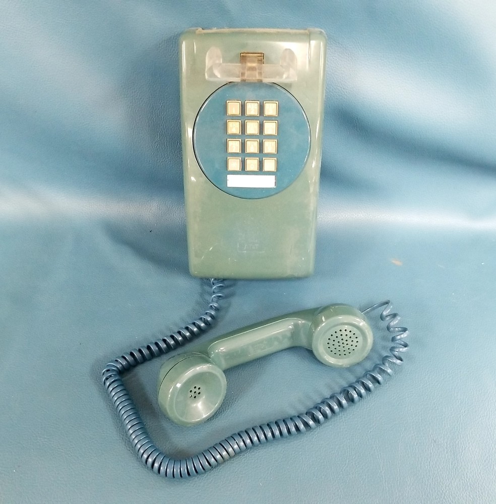 VTG Cortelco AT&T Deep Teal Wall Mount Landline Push Button Telephone Untested