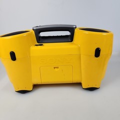 Sony CFD-980 ESP Sports Water Resistant Boombox CD Cassette AM/FM Yellow TESTED