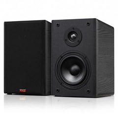 Pyle Home Audio MP3 AUX Receiver, 4x 5.25” 200W Bookshelf Speakers, Banana Plugs