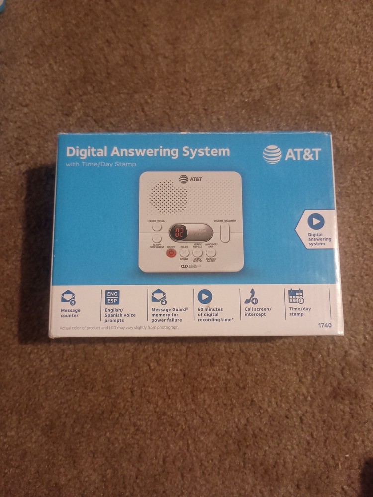 AT&T 1740 Digital Answering System W/Time/Day Stamp TELEPHONE MACHINE NEW