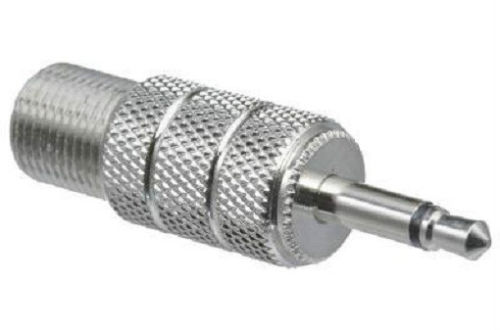 F Female to 3.5 mm Male Coaxial Adapter Coax Connector or 1/8″ Coaxial Mono