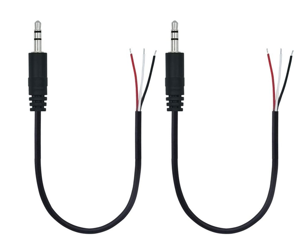 3.5mm Male Plug Jack Connector Replacement Repair, 3.5mm 1/8″ 3 Pole to Bare