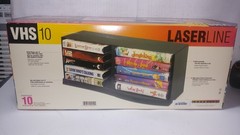 LASERLINE 10 VHS VCR Tape Storage Black Plastic Wall Mountable New