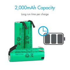 Tenergy AA 1.2V 2000mAh NiMH Flat Top Rechargeable Battery Cell w/ Tabs