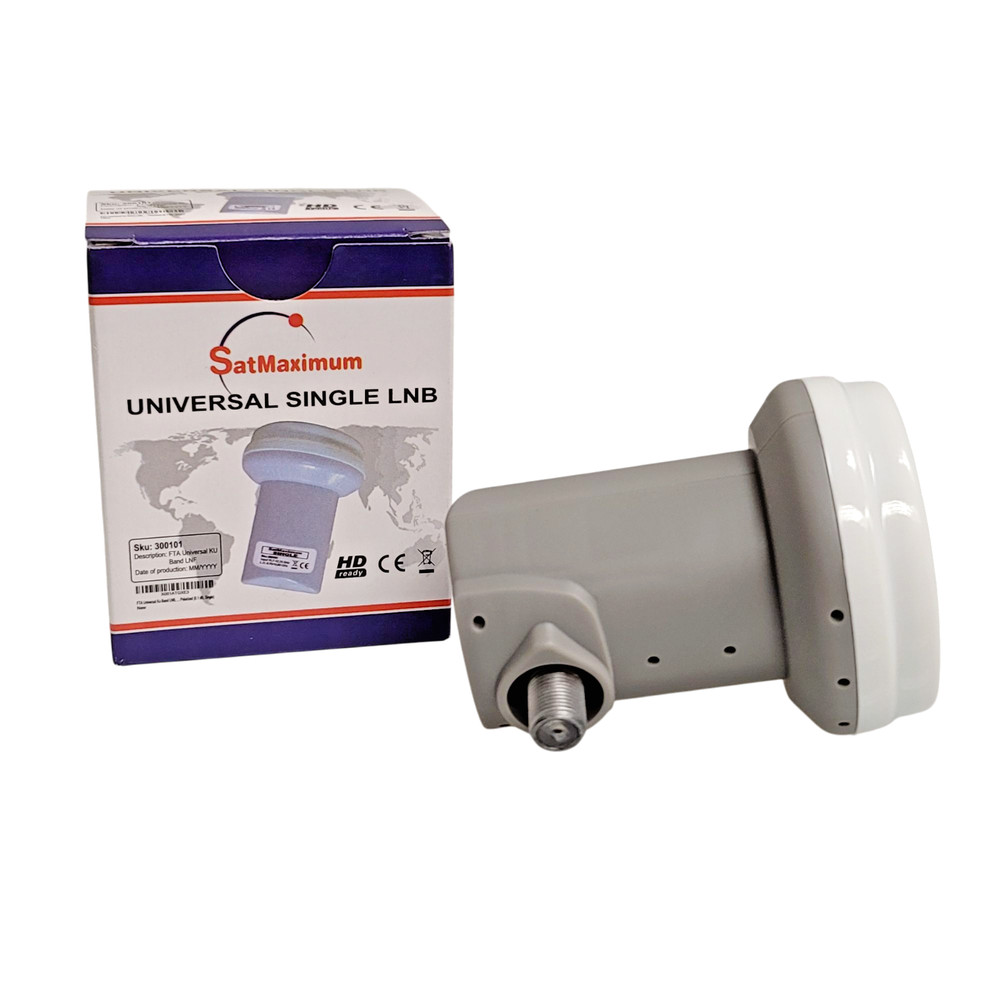 Single LNB 0.1dB KU Band LNBF FTA HD Ready Linear 1-Port Satellite TV Receiver