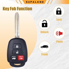 SUPALAND Key Fob Shell Case Replacement Fits for Toyota Camry Corolla RAV4
