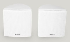 Cube by Rockville Pair of 3.5″ White Home Theater Wall Speakers+Swivel Brackets