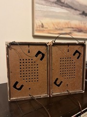 Vintage Realistic Bookshelf Speakers with Lattice Grills – Painted Coral- TESTED