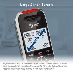 AT&T Cordless Phone BL102-3 3 Handset Silver/Black Call Blocker, Answering