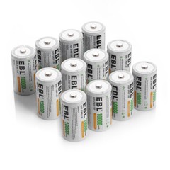 Lot D C Cell Size Rechargeable Batteries High Capacity NiMH /LCD Battery Charger