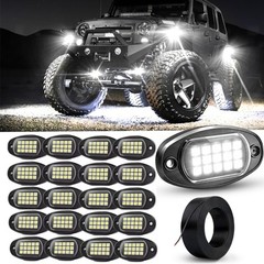 12/16/20/24 Pods Pure White LED Rock Lights, Underglow Underbody Glow Lights Kit