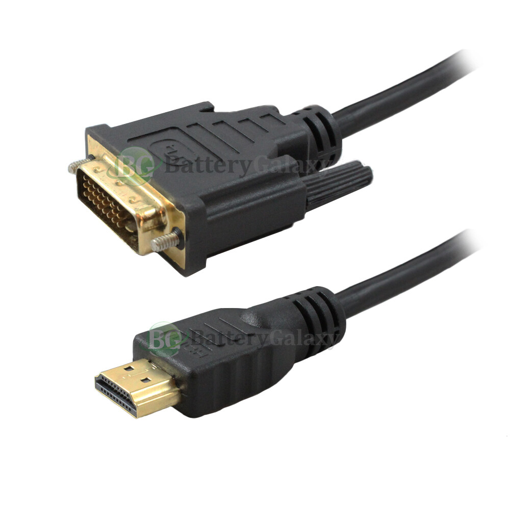 DVI-D To HDMI Male To Male Cable Gold 24+1 HDTV PC Display Wire Monitor 1.5-25FT