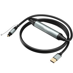Unidirectional USB a 2.0 to Toslink Digital Optical Audio Cable 6 Ft, USB Male T