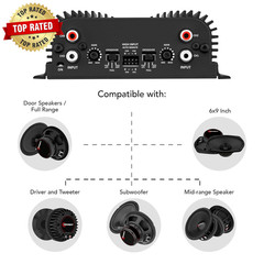 Taramps TS 400X4 2 Ohms Black Multichannel Stereo Amplifier 400 Watts Rms, 4 Cha