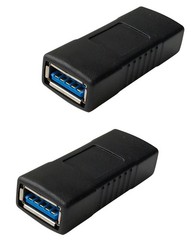 2-Pack USB 3.0 Female to Female Extension Connector Adapter Coupler Blue