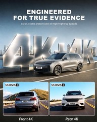 4K+4K Dash Cam Front and Rear for Cars