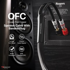 Nakamichi Excel Series Banana Plug with 12AWG Speaker Cable OFC CL2 Rated 1-Pair