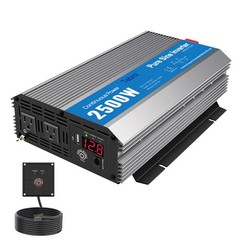2500W/5000W Pure Sine Wave Inverter 12V DC to 120V AC Converter for RV Off-Grid